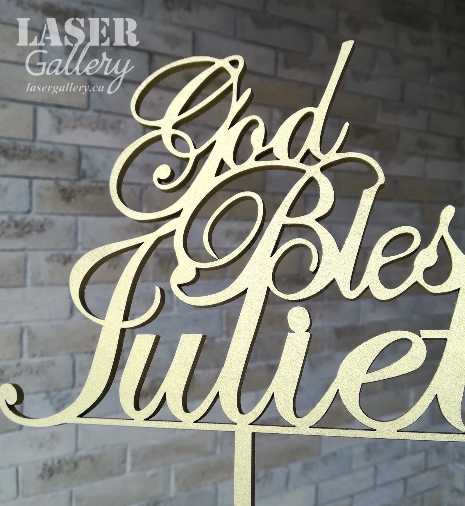 Metallic Silver God Bless Cake Topper | Party City