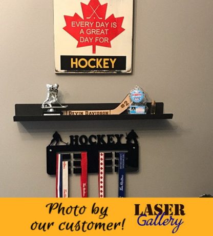 Hockey medal display hanger gift for hockey player