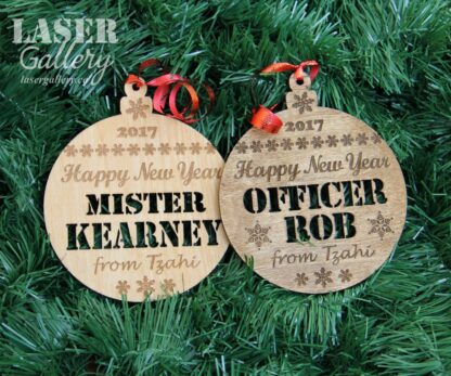 Personalized wooden Christmas ball ornament with name