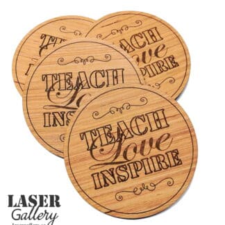 Teach Love Inspire set of 4 coasters for teachers